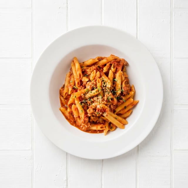 Penne Bolognese.